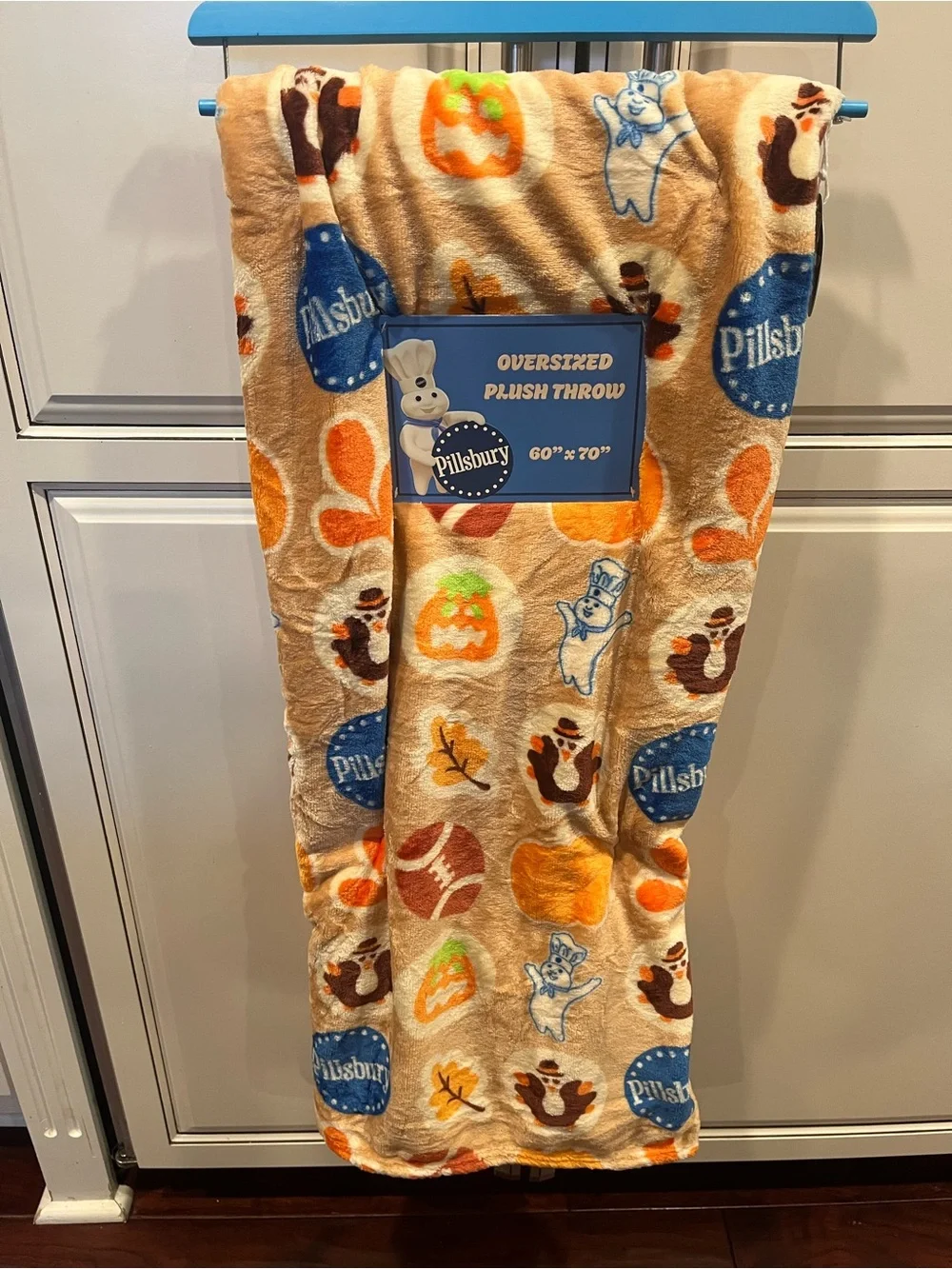 Pillsbury Halloween Thanksgiving Plush Throw Blanket Turkey Football Pumpkin